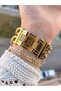 Gold Tenk Women Wrist Watch Bracelet Mesh Steel Band No Darkening Color Throwing - 4