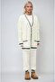 Ecru Lunadel Knitwear Cardigan Pants Set 9974 - 2