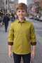 Oil Green Brown Detailed Boy's Shirt