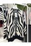 Women's Zebra Patterned Cardigan - 4