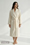 Şalyaka Velvet Bathrobe Cream 100% Cotton Unisex Ideal for Spa Women/Men