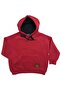 Children's Oversize Sweat-Shirt Hoodie 3 Yarn Fleece-Lined Red - 4