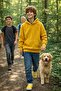 Children's Oversize Sweat-Shirt Hoodie 3 Yarn Fleece-Lined Yellow