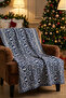 Destino Blue New Year Christmas Patterned TV Blanket 130x170 2022
