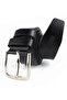 2 Pieces Men's Black Brown 4.5 cm Jeans Compatible Genuine Leather Men's Belt - 3