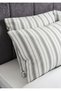 Breathable Luxury 4-Season Use 100% Cotton Linen Duvet Cover Set Gray Striped - 8