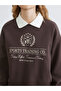 Brown New York Embroidered Women's Thick Sweatshirt - 3