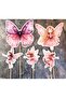 32 Pieces Fairy Girl Butterfly Speech Bubble Banner Cake Decoration Cupcake Toothpick - 8