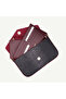 Uderra Women's Genuine Leather Black Claret Red Large Pattern Shoulder Bag - S1Kz0320 Black Claret Red Large Pattern O - 6