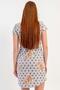 Women's Short Sleeve Pocketed Gray Tunic Teddy Bear Patterned 100% Cotton C6T2N0805 - 4