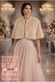 Luxury Fox Fur Look Evening Dress over Plush Fur Etol Cape Bolero