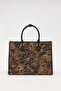 Large Handbag with Black Print Detail -930303