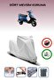 غطاء دراجة نارية متوافق مع TVS Scooty Pep Plus، مقاوم للماء، باللون الرمادي