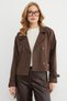 Double-Breasted Collar Trench Coat with Belt and Shoulder Detail