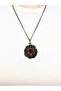Natural Stone Agate Natural Stone Round Model Ancient Women's Necklace Euk48A - 2