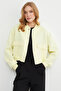 Stone Detailed Snap Fastener Double Pocket Crop Jacket - 3