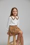 New Season Brown Skirt and White Shirt Classic Stylish Bottom-Up Set for Girls