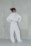 Short Hooded Sweatshirt and Wide Leg Sweatpants Set - 4