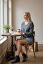 Women's Grey V-Neck Long Sleeve Basic Soft Textured Comfortable Knitwear Sweater - Women's Sweater - 6