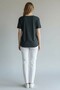 Women's Knitted Short Sleeve V-Neck T-Shirt - 6