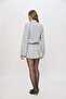 SS6114 Padded Shoulders Shirt Dress with Front Knot - 3