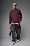 Crew Neck Men's Sweatshirt with Embroidery Detail on the Back - 4