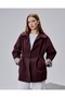 Scarf Detailed Belted Trench Coat Burgundy
