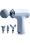 Massage Gun 6Speed Muscle Massager Deep Tissue 4 Heads Body Neck Back Arms Shoulder Leg (White)