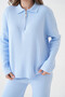 Women's Polo Neck Oversized Sweater Pants Knitwear Bottom-Top Set - 2