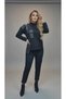 Special Design Paneled Black Bottom Top Set
