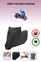 غطاء دراجة نارية متوافق مع Arora Max Jet متوافق مع اللون الأسود مقاوم للماء