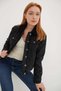 Denim Women's Jacket with Fur Inside 23K0266K1