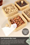 Set of 6 Bamboo Snack Bowls with Lids - Coffee Side Serving Bowl Presentation Bowl Breakfast Bamboo Bowl - 2