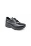 Black Leather Wedge Women's Casual Shoes - 4