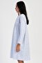 Women's Blue Long Sleeve 2 Thread 100% Cotton Nightgown C8T0N7161 - 3