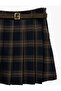 Plaid Mini Skirt with Belt Detail and Shorts - 5
