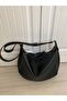Women's Black Soft Form Leather-Look Shoulder Bag-Gold Detailed Suitable for Daily Use