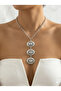 Stylish Luxury Cast Necklace with White Crystal Stone - 2