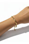 Gold Color Casting Bracelet Rectangular Shaped - 2