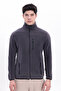 Men's Anthracite Mock Neck Chest Pockets Zippered Warm Fleece Jacket - 7