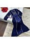 Navy blue two-piece dress - 3