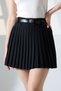 Pleated Belted Skirt with Inner Leggings