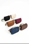 Women's Suede Shoulder Bag Navy Blue - 4