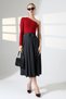 Long Lima Fabric Pleated Skirt/Hidden Slit Double Belt Buckles - 4
