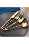 Luxury Stainless Steel Cutlery Set of 6, Mirror Polished, Dishwasher Safe GiftBox Flatware Golden - 3
