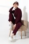 Zippered Mock Neck Sweet/Baggy Trousers Casual Modal Set - 2