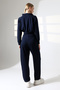 Zippered Mock Neck Sweet/Baggy Trousers Casual Modal Set - 8