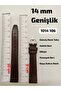 14 mm Compatible Watch Band, Genuine Leather Design, Dark Brown Color Stitched Model, Silver Color Buckle - 3