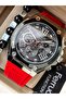 Sports Men's Wristwatch, Functions Active, Red Silicone Cord with Calendar + Bracelet - 4