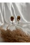 Pearl Detailed Plate Steel Earrings - 2